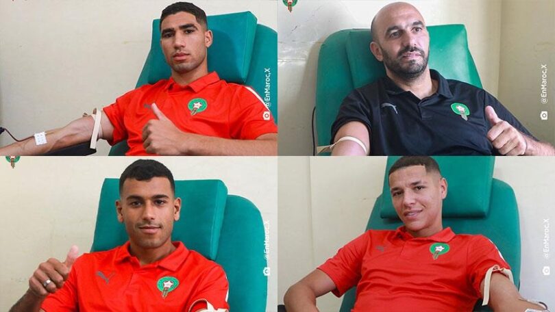 Morocco National Football Team Donates Blood to Earthquake Victims