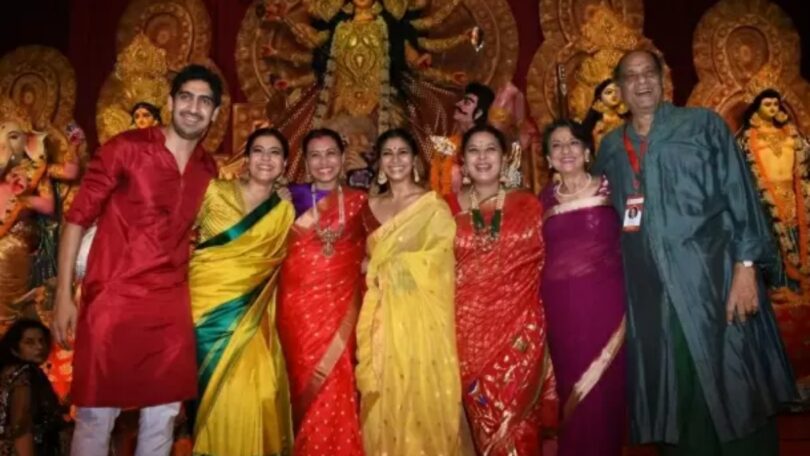 Celebrities Make a Statement in Ethnic Ensembles at Durga Puja Pandals