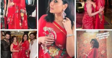 Kareena Kapoor’s Radiant Diwali Look: A Red Floral Saree Priced at Rs 37,500 Steals the Show