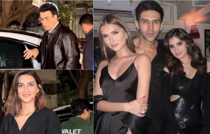 Kriti Sanon and Tara Sutaria Slay the Black Dress Code at Kartik Aaryan’s Birthday Bash