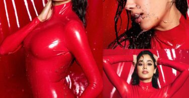 Janhvi Kapoor Stuns in Red Latex Dress, Drawing Comparisons to Kim Kardashian