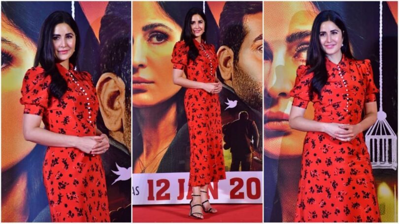 Katrina Kaif Stuns in Red Floral Dress at 'Merry Christmas' Press Conference