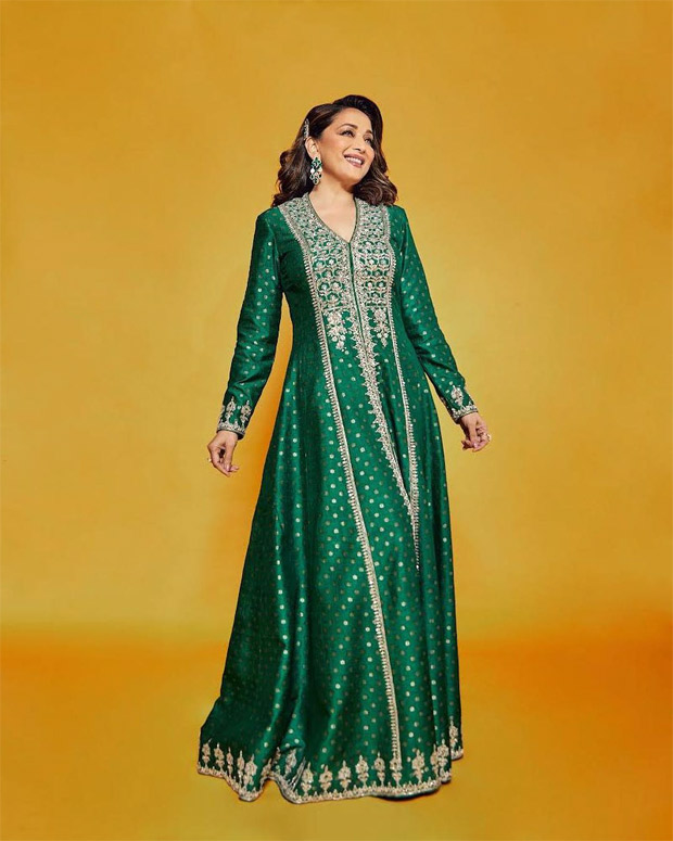 Madhuri Dixit Stuns in Anita Dongre Outfit at 'Panchak' Teaser Launch