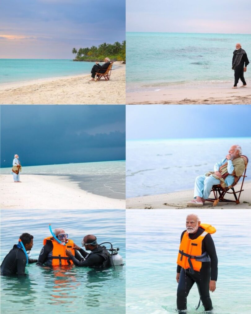 PM Modi Enjoys Snorkelling and Pristine Beaches During Lakshadweep Visit