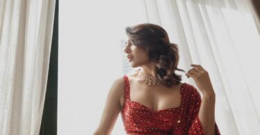 Samantha Ruth Prabhu Sparkles in Red Hand-Embroidered Arpita Mehta Sari